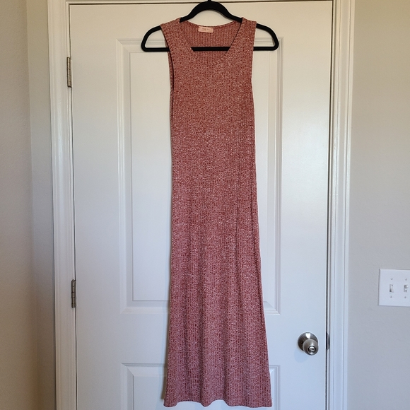 Ribbed Rust Red Maternity Dress- Pinkblush - Picture 2 of 4